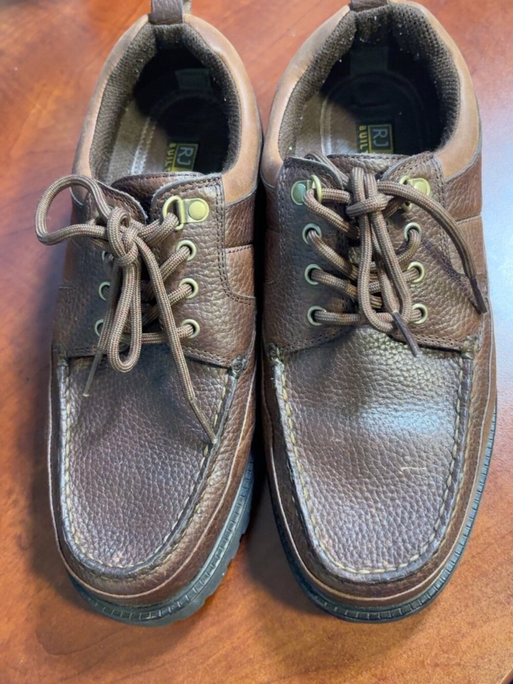 RJ Colt Men’s Brown Leather Moc Toe Oxford Shoes Lug Sole Size 8.5M